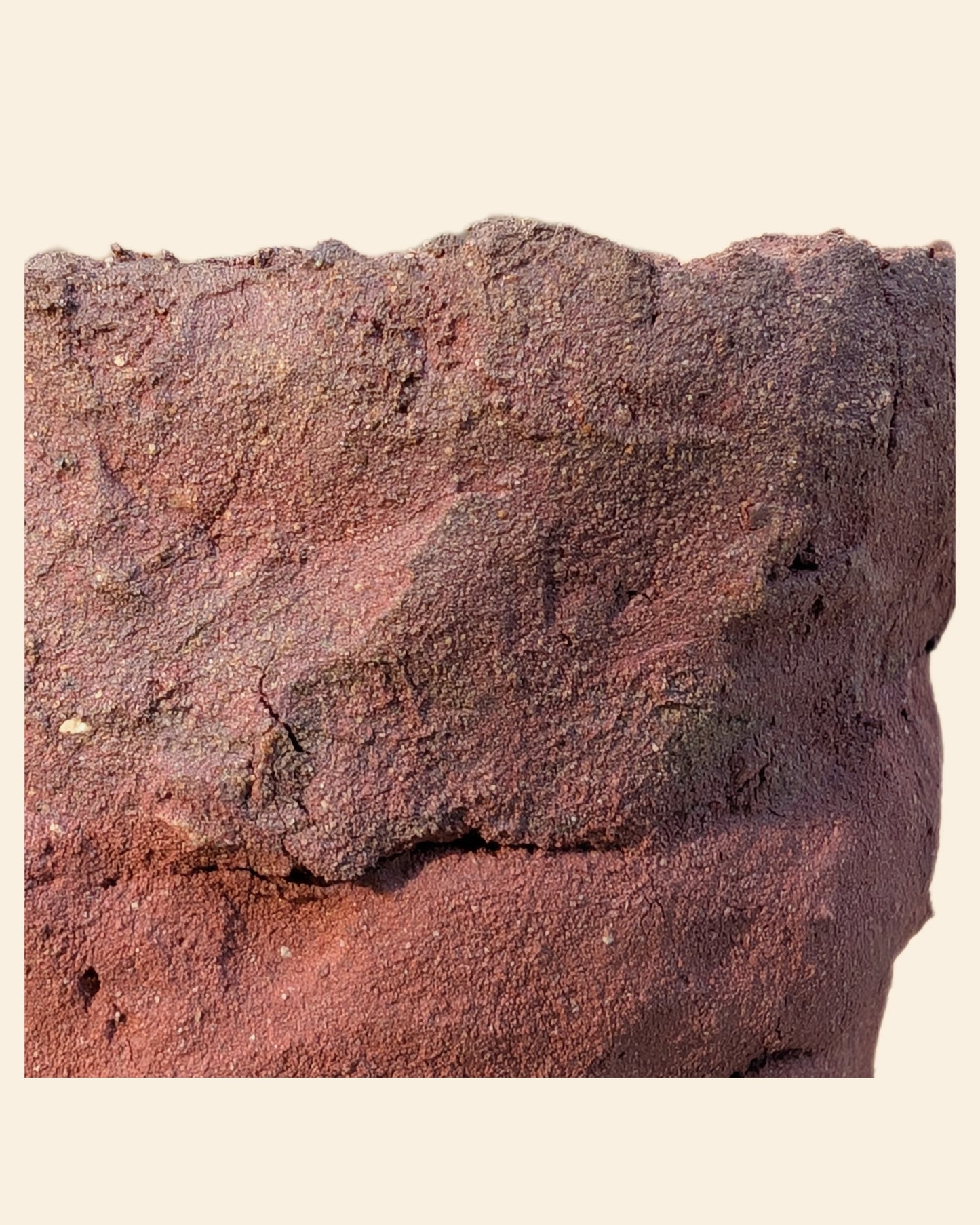 Piece 1,698 – Wild Red Clay Vessel with Weathered Rim