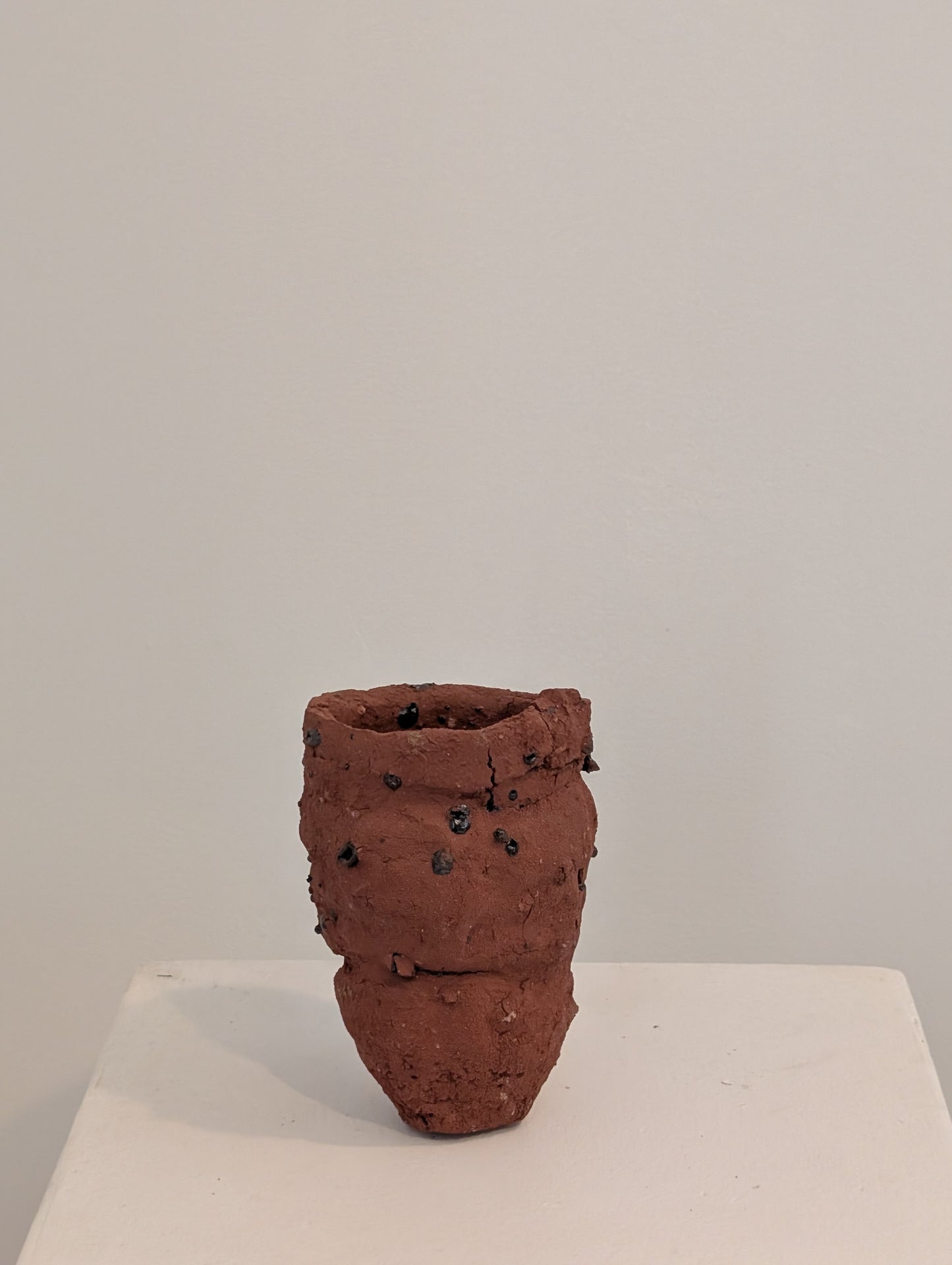 Piece 1703 – Textured Wild Clay Vessel with Lake Erie Inclusions