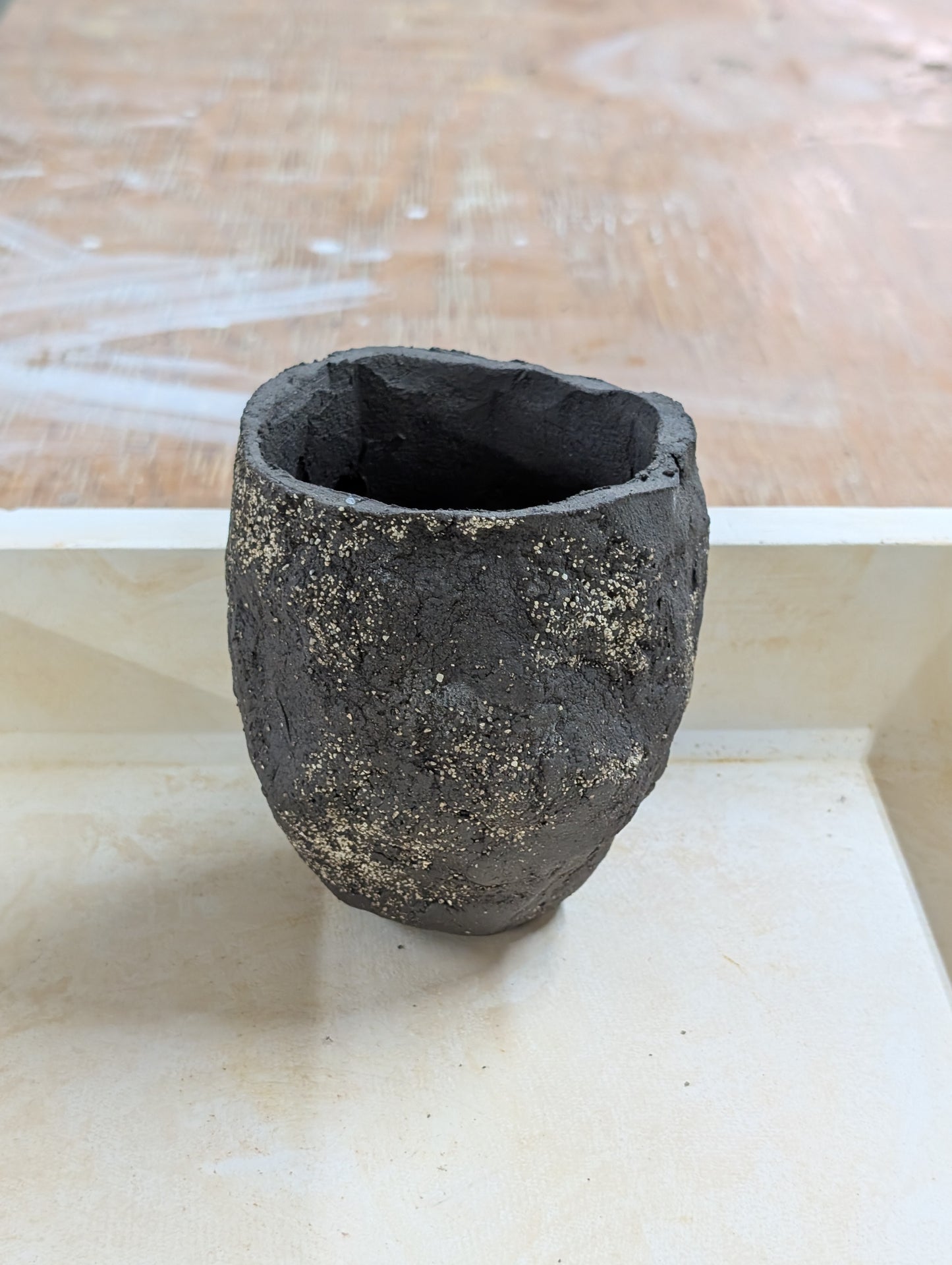 Ceramic Piece 1761 groggy black clay