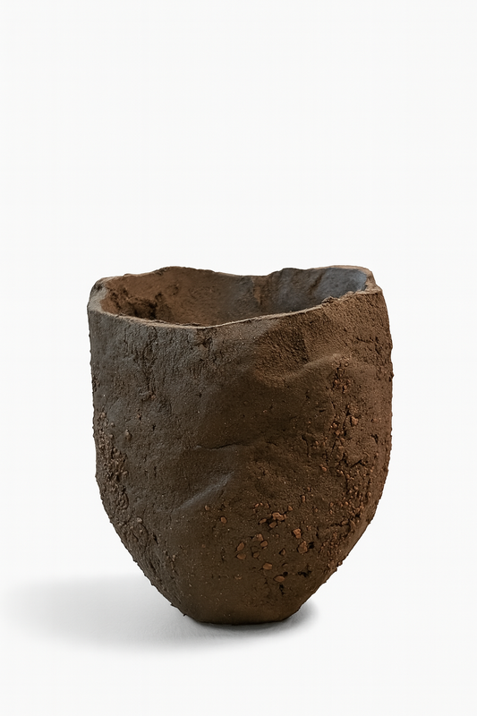 Handbuilt Black Sculpture Clay Vessel – Raw Fired with Lake Erie Shale: Ceramic Piece 1741