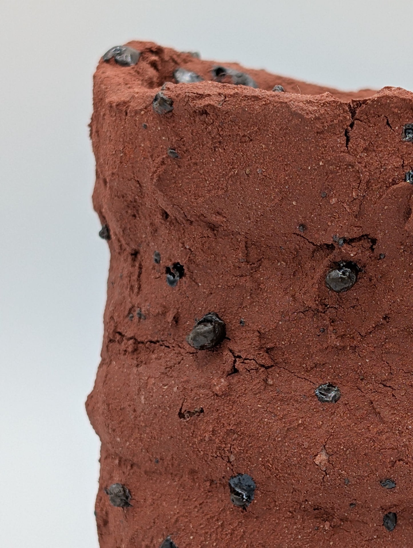 Piece 1702 – Wild Red Clay Vessel with Lake Erie Inclusions