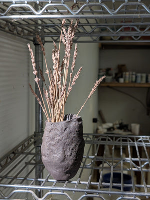 Ceramic Piece 1758 Sculpture Based Black Clay