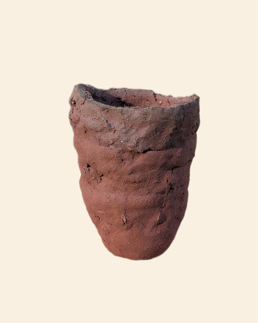 Piece 1,698 – Wild Red Clay Vessel with Weathered Rim