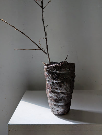 Piece 1706 – Salt-Fired Wild Clay Vessel with Metallic Sheen