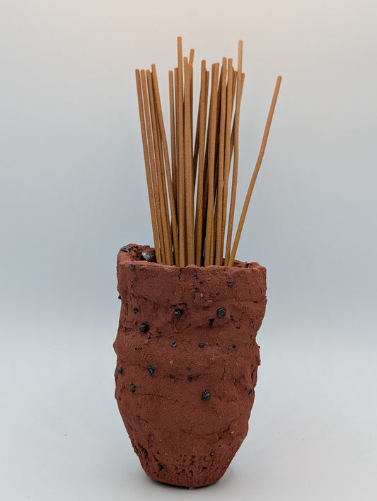 Piece 1702 – Wild Red Clay Vessel with Lake Erie Inclusions