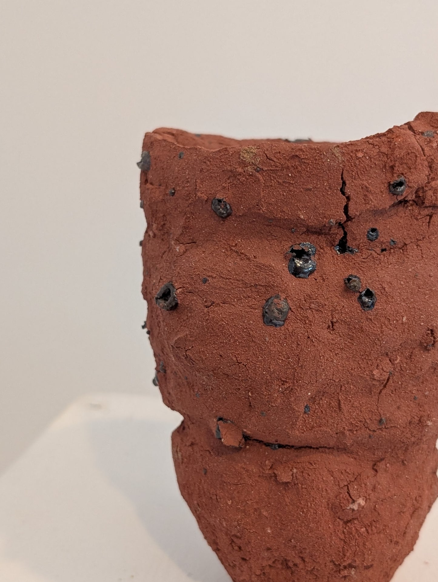 Piece 1703 – Textured Wild Clay Vessel with Lake Erie Inclusions