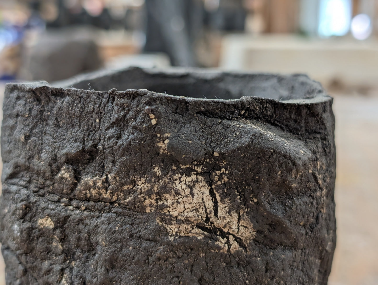 Ceramic Piece 1764: Handbuilt Black Stoneware Piece