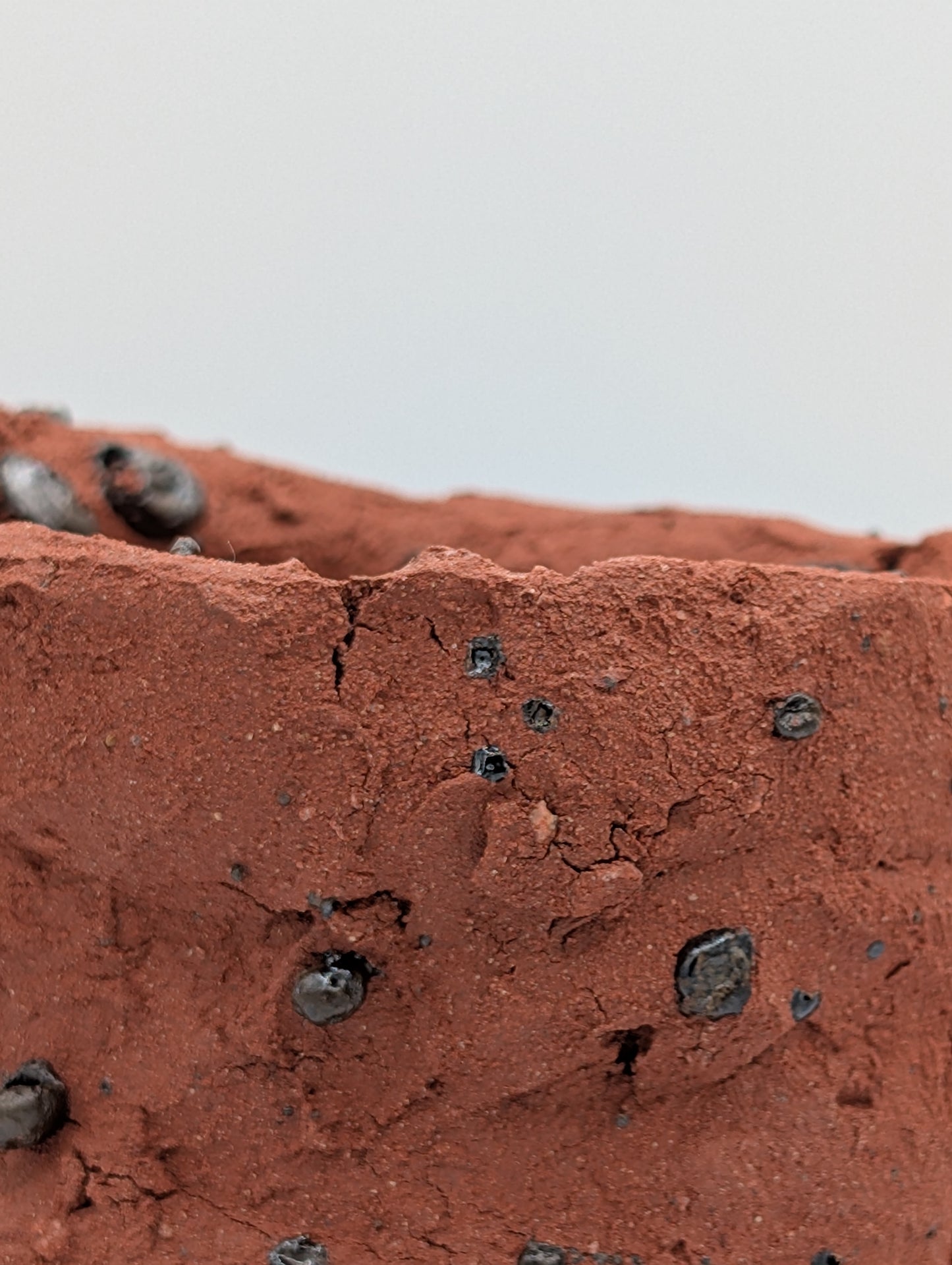 Piece 1702 – Wild Red Clay Vessel with Lake Erie Inclusions