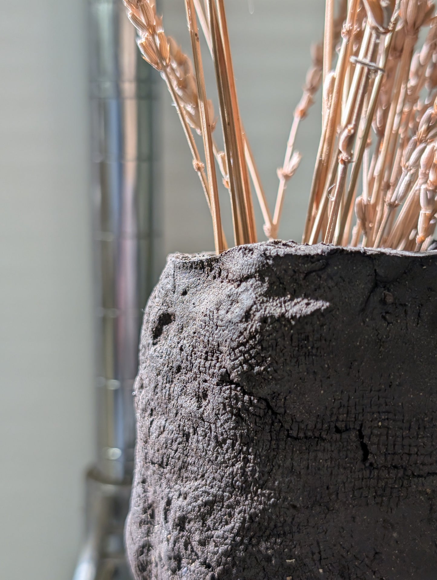 Ceramic Piece 1758 Sculpture Based Black Clay