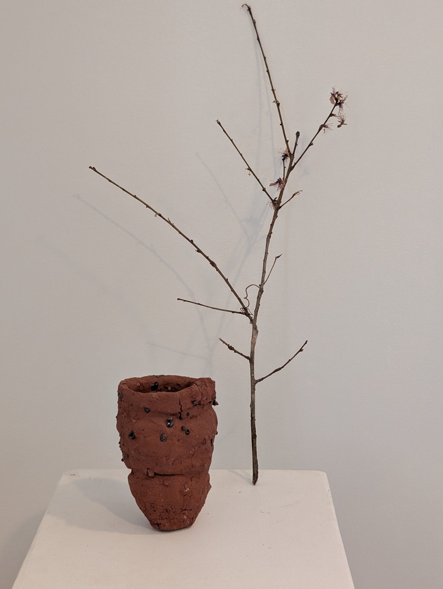 Piece 1703 – Textured Wild Clay Vessel with Lake Erie Inclusions