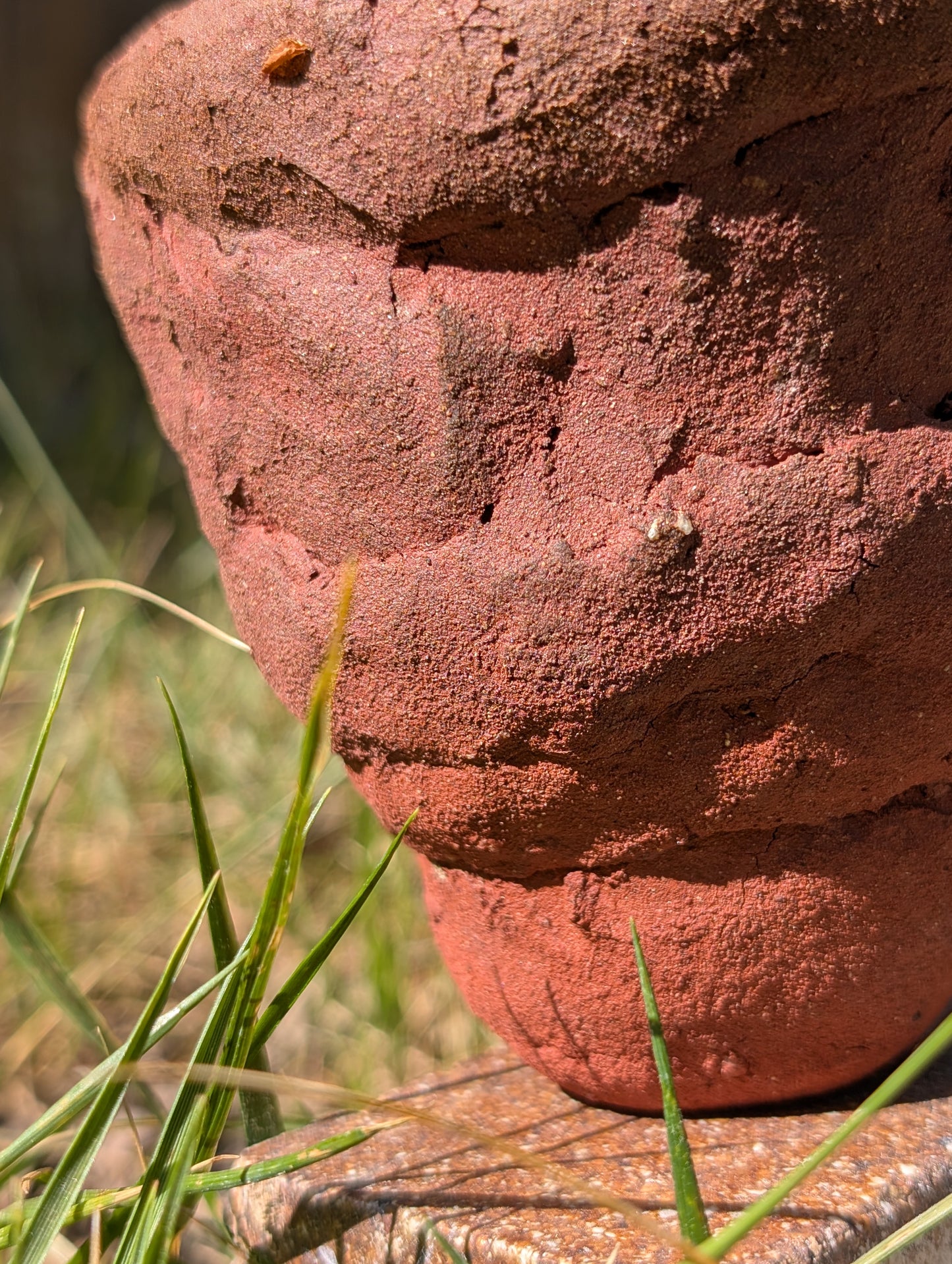 Pottery Piece 1701 – Wild Red Clay Coil Vessel (Unglazed, Cone 10)