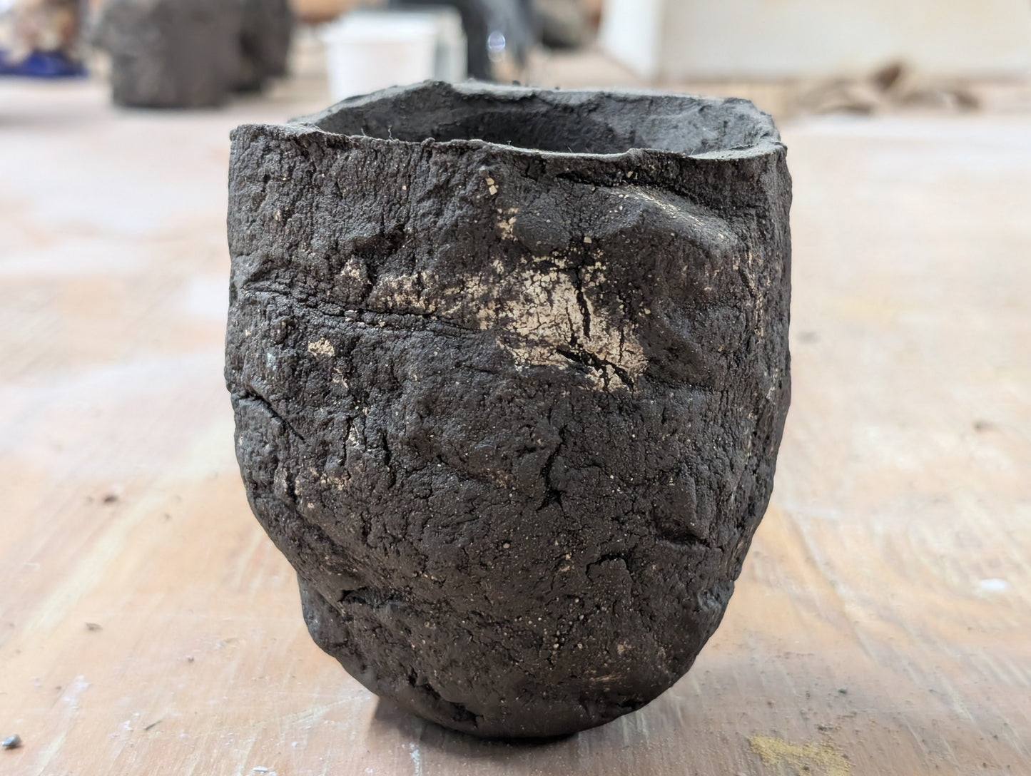 Ceramic Piece 1764: Handbuilt Black Stoneware Piece