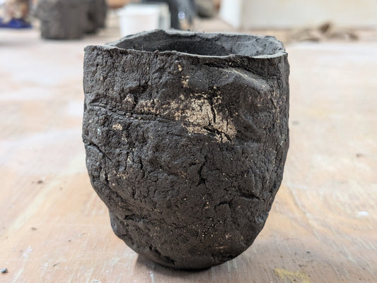 Ceramic Piece 1764: Handbuilt Black Stoneware Piece