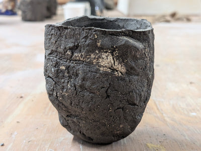 Ceramic Piece 1764: Handbuilt Black Stoneware Piece